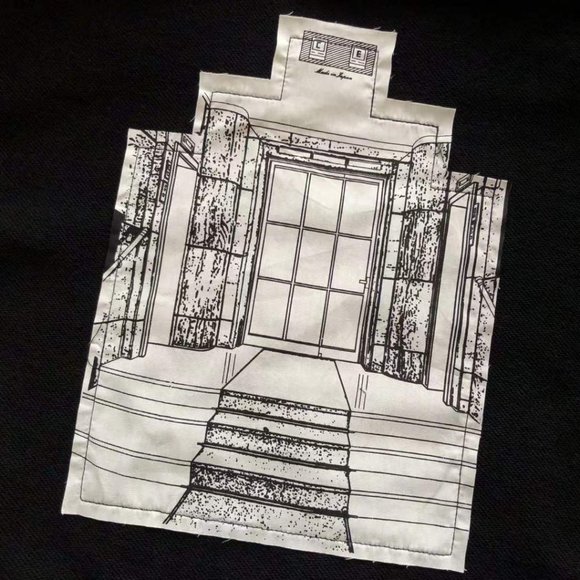 Cavermpt Black Long Sleeve Sweatshirt Portrait Hood Abstract Print - Picture 3 of 16